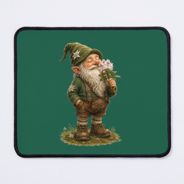 Item preview, Alpine Flower Lover Gnome – Peaceful Bavarian Vintage Nature Design designed and sold by Alpine-Ink.