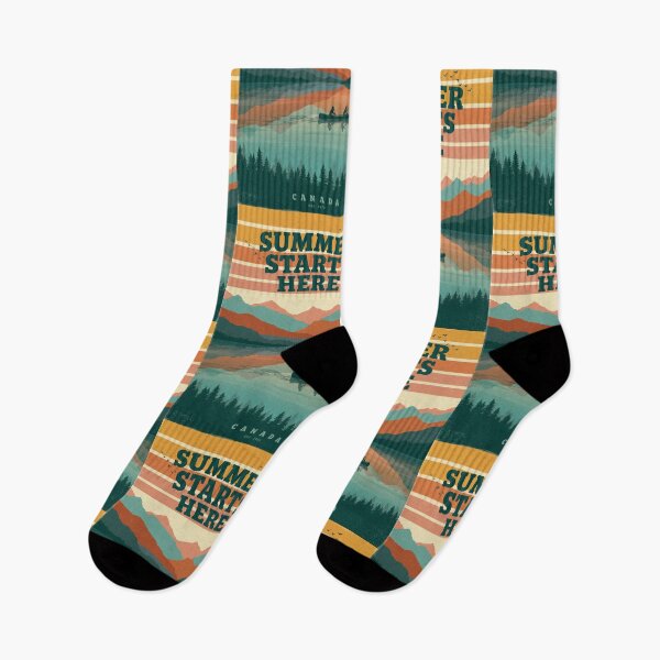 Item preview, Summer Starts Here Retro Canoe Civic Day Canadian Nature Vintage Design designed and sold by InspiredCreatives.