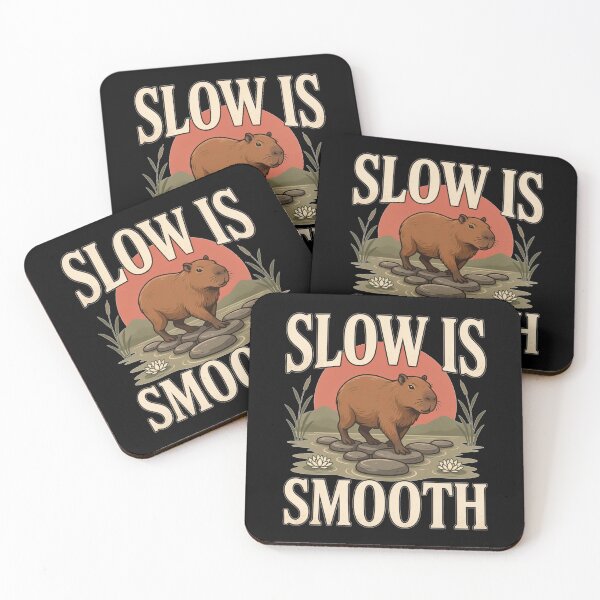 Artikelvorschau, Langsam ist sanft – Capybara im Vintage-Stil mit stoischem Naturdesign entworfen und verkauft von No Excuses Supply.
