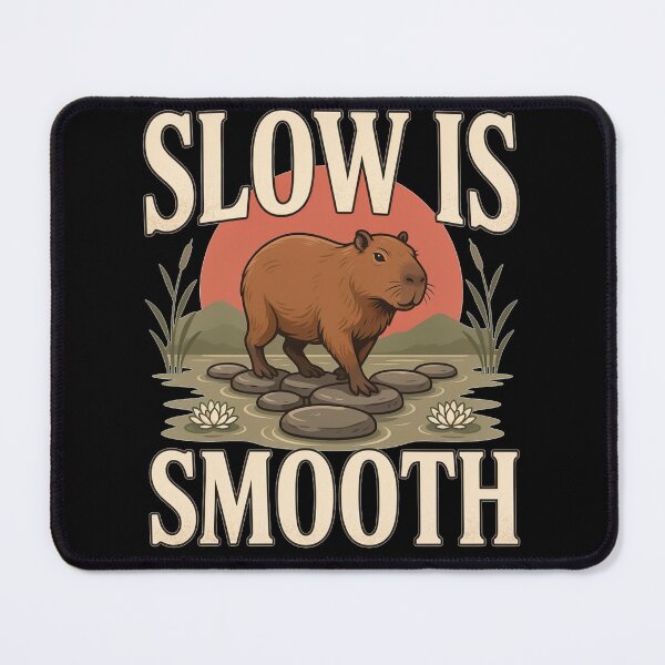 Item preview, Slow Is Smooth Capybara – Vintage Stoic Nature Design designed and sold by No Excuses Supply.
