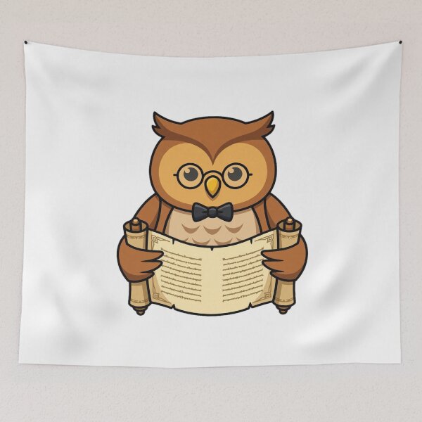 Item preview, The Librarian Owl - Ancient Manuscript Reader designed and sold by FantasyPearl.