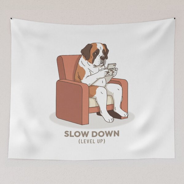 Item preview, Saint Bernard Gaming Mindful Slow Living Vintage Aesthetic designed and sold by Cozy Vintage Animal.