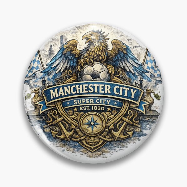 Item preview, Manchester City Football Fan Graphic | Super City Vintage Supporter Shirt | Sky Blues Football Design designed and sold by GarnerSupplyCo.