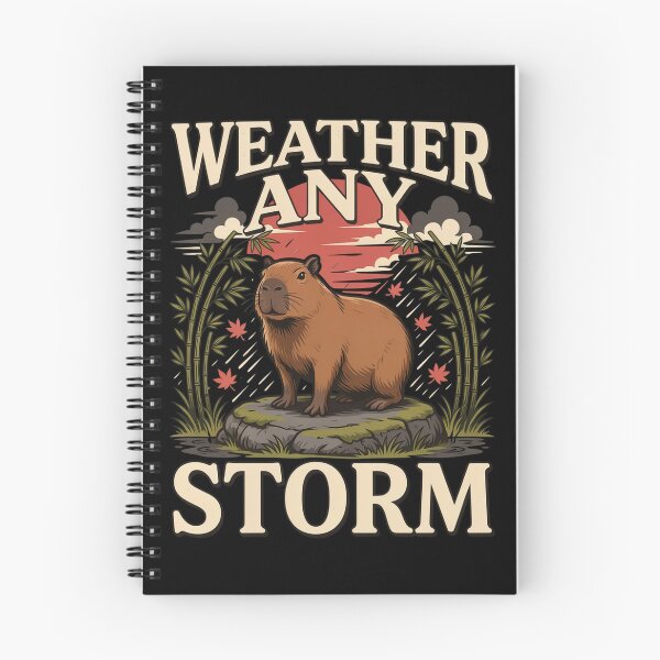 Item preview, Weather Any Storm Capybara – Vintage Stoic Nature Design designed and sold by No Excuses Supply.