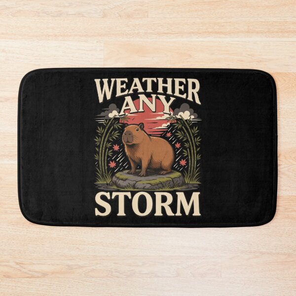Item preview, Weather Any Storm Capybara – Vintage Stoic Nature Design designed and sold by No Excuses Supply.