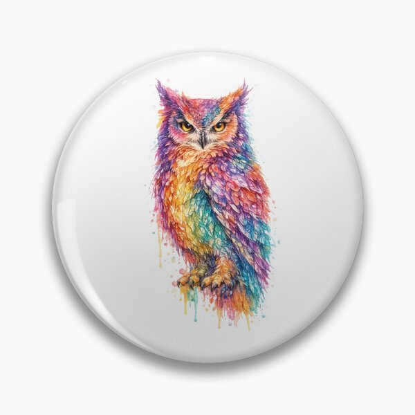 Item preview, Rainbow Watercolor Owl | Colorful Owl Illustration designed and sold by SmikiM.
