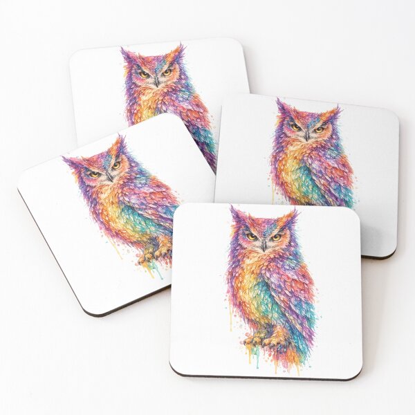 Item preview, Rainbow Watercolor Owl | Colorful Owl Illustration designed and sold by SmikiM.