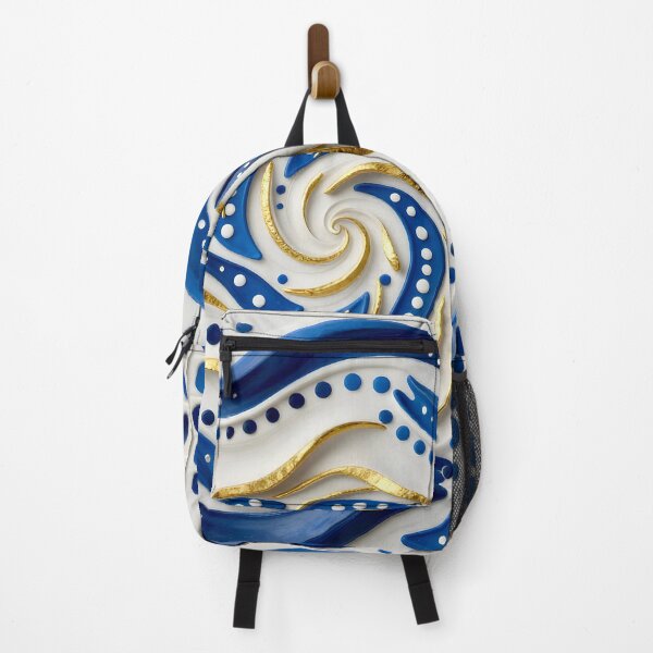 Item preview, Swirling Blue and Gold Pattern designed and sold by Vicky Brago-Mitchell®.