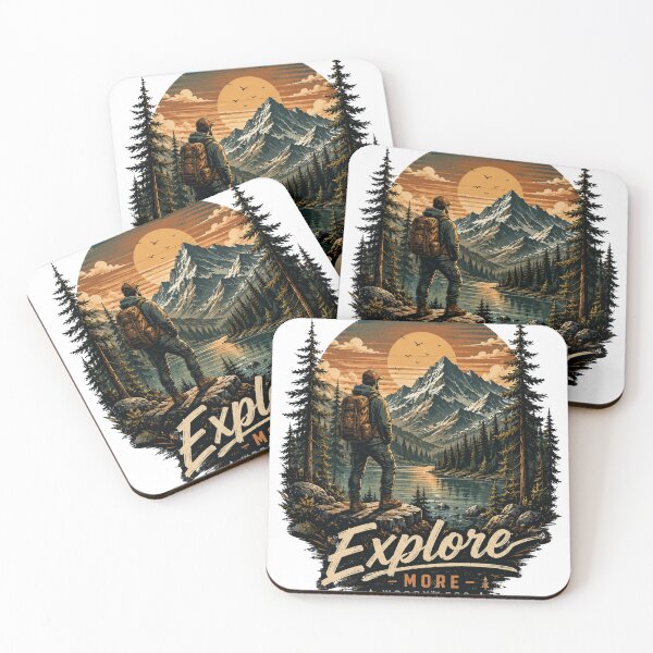 Item preview, Explore More Worry Less | Vintage Hiking & Camping Adventure Design designed and sold by DMQ-Designs.