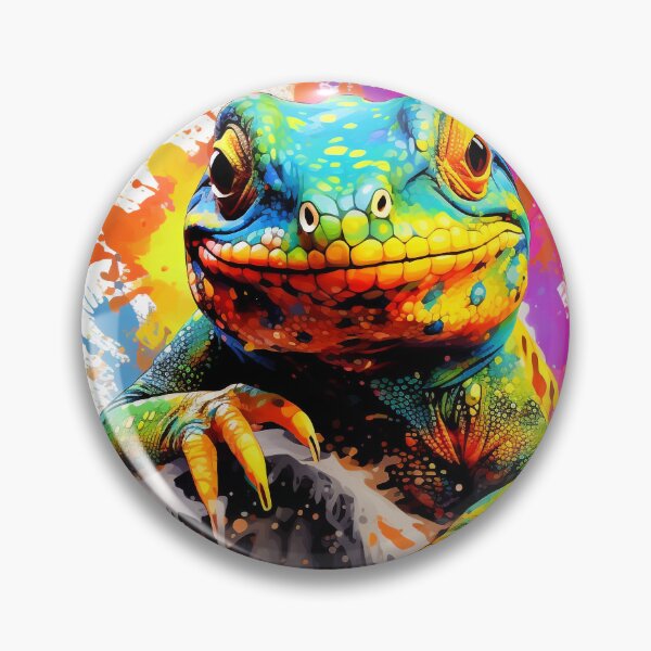 Item preview, Vibrant Colorful Watercolor Lizard Painting designed and sold by Pierce Millington Gallery.