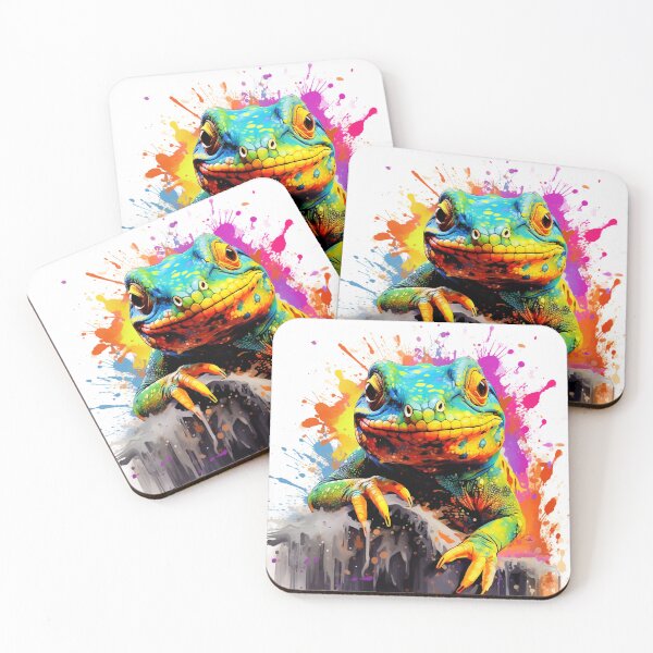 Item preview, Vibrant Colorful Watercolor Lizard Painting designed and sold by Pierce Millington Gallery.