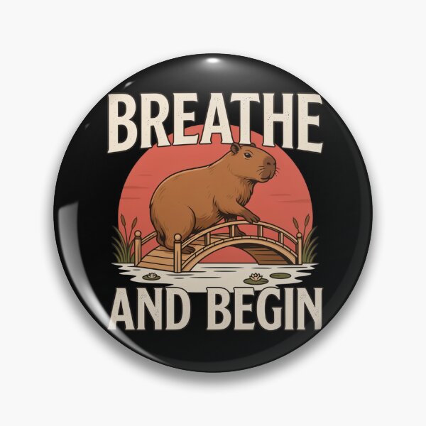 Item preview, Breathe and Begin Capybara – Vintage Zen Nature Design designed and sold by No Excuses Supply.