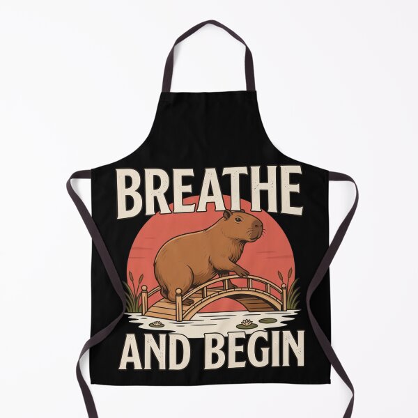 Item preview, Breathe and Begin Capybara – Vintage Zen Nature Design designed and sold by No Excuses Supply.