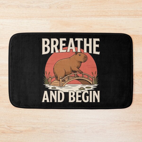 Item preview, Breathe and Begin Capybara – Vintage Zen Nature Design designed and sold by No Excuses Supply.
