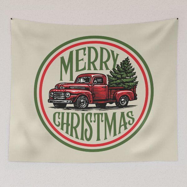 Item preview, Merry Christmas - Vintage Ford F1 Pickup Truck - Retro Christmas designed and sold by krewyork.