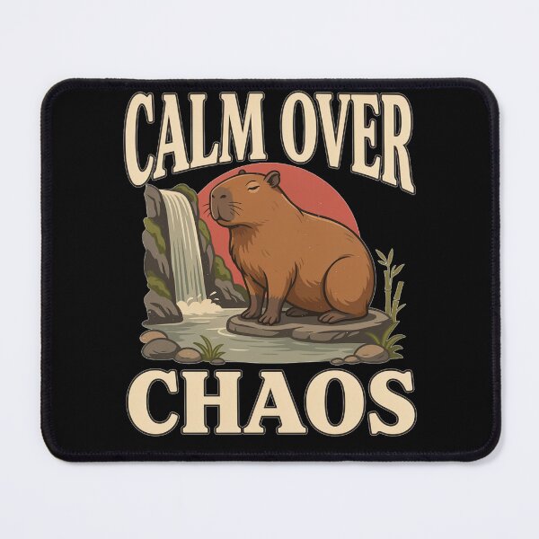 Item preview, Calm Over Chaos Capybara – Vintage Zen Nature Design designed and sold by No Excuses Supply.