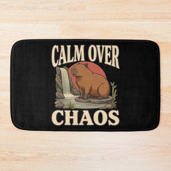 Item preview, Calm Over Chaos Capybara – Vintage Zen Nature Design designed and sold by No Excuses Supply.
