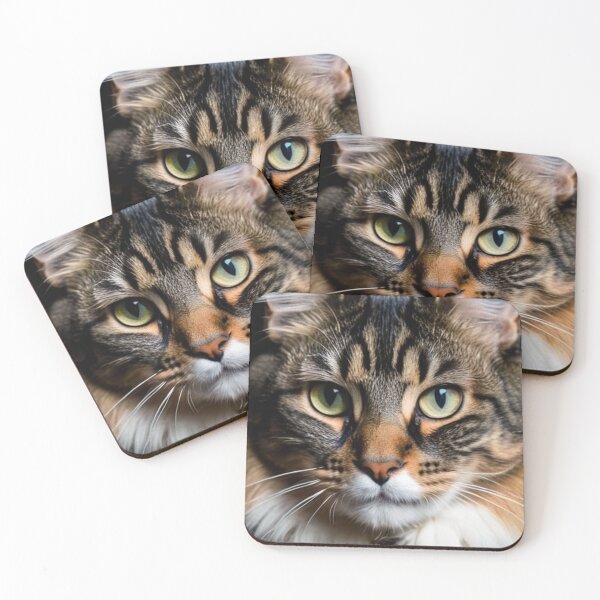 Item preview, Animals - Tabby Cat with Green Eyes, Cinematic Portrait on Black Background designed and sold by World-Pets.
