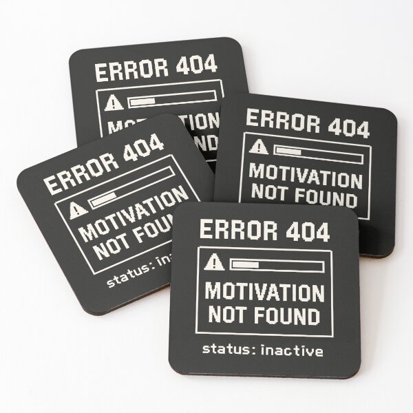 Item preview, Motivation Unavailable – Retro Error 404 Humor designed and sold by Mad Factory Designs.