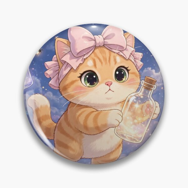Item preview, Dreamy Kitten Collecting Starlight Wishes designed and sold by Moody Vibes Studio.