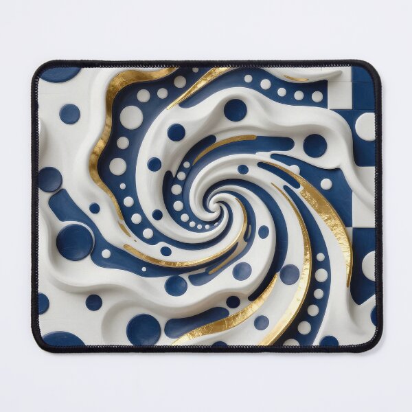 Item preview, Abstract Blue and Gold Spiral designed and sold by Vicky Brago-Mitchell®.