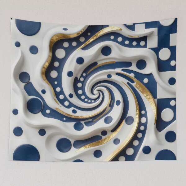 Item preview, Abstract Blue and Gold Spiral designed and sold by Vicky Brago-Mitchell®.