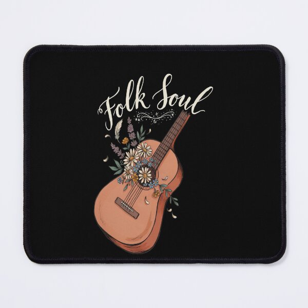 Item preview, Folk Soul – Floral Acoustic Guitar Hand-Drawn Design designed and sold by Midnight Veil Designs.