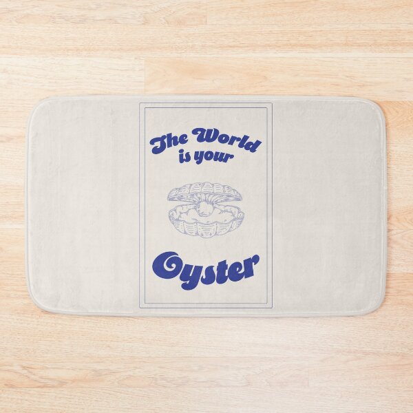 Item preview, "The World Is Your Oyster" Nautical Blue Sea Aesthetic & Typography Art, Positive Affirmation Quotes designed and sold by SpringTeaDesigns.