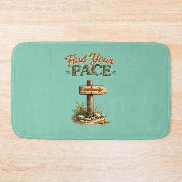 Item preview, Find Your Pace – Cozy Trail Sign Hand-Drawn Outdoor Illustration designed and sold by RosalesArts.