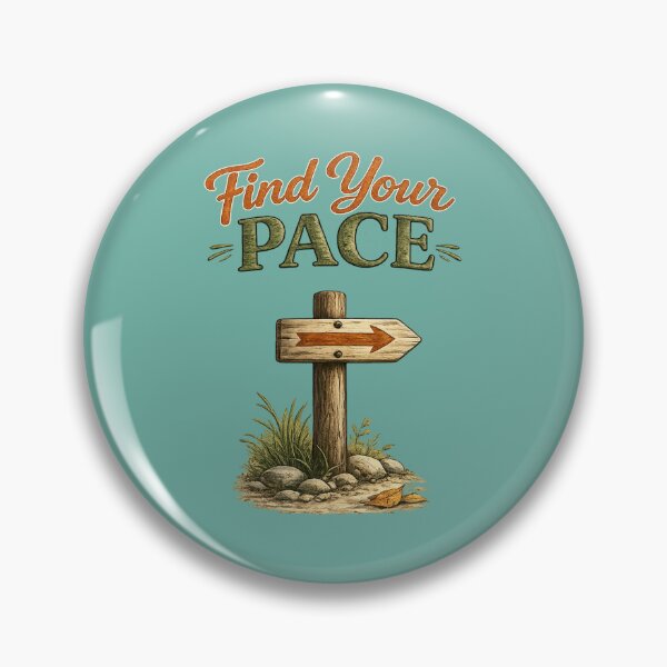 Item preview, Find Your Pace – Cozy Trail Sign Hand-Drawn Outdoor Illustration designed and sold by RosalesArts.