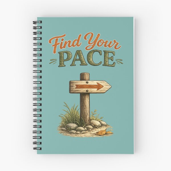 Item preview, Find Your Pace – Cozy Trail Sign Hand-Drawn Outdoor Illustration designed and sold by RosalesArts.