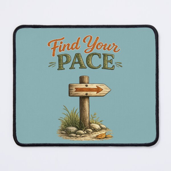 Item preview, Find Your Pace – Cozy Trail Sign Hand-Drawn Outdoor Illustration designed and sold by RosalesArts.