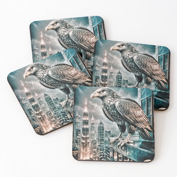 Item preview, Metal Eagle Art Print Urban Skyline designed and sold by The Empire Of Digital Art 02.