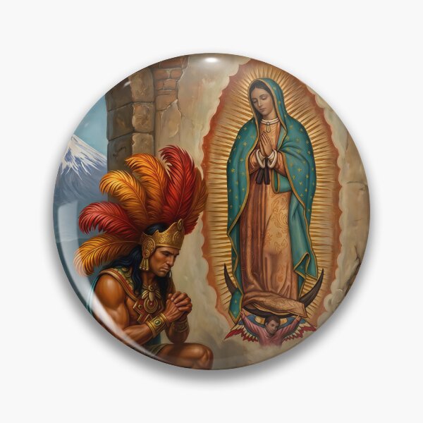 Item preview, Our Lady of Guadalupe and Aztec Warrior - Faith and Roots Catholic Saint designed and sold by hispanicworld.