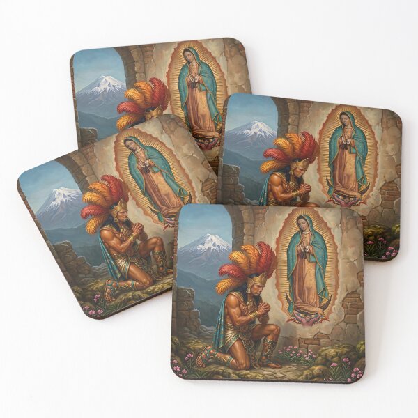 Item preview, Our Lady of Guadalupe and Aztec Warrior - Faith and Roots Catholic Saint designed and sold by hispanicworld.