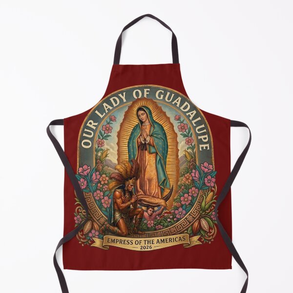 Item preview, Our Lady of Guadalupe and Aztec Warrior - Faith and Roots Catholic Saint designed and sold by hispanicworld.