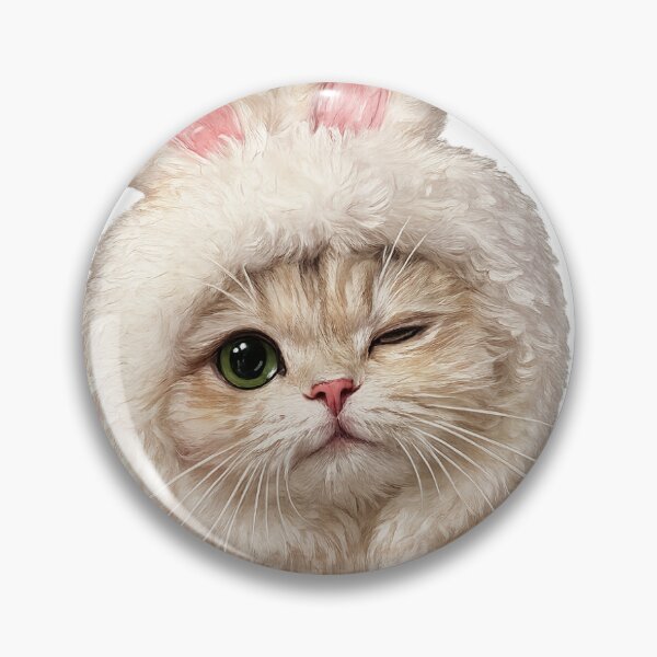 Item preview, Cute Winking kitten in bunny hat designed and sold by ArtLittle.
