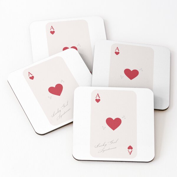 Item preview, Retro Ace of Hearts Playing Card Design featuring elegant minimalist typography quote: Lucky Girl Syndrome designed and sold by SpringTeaDesigns.