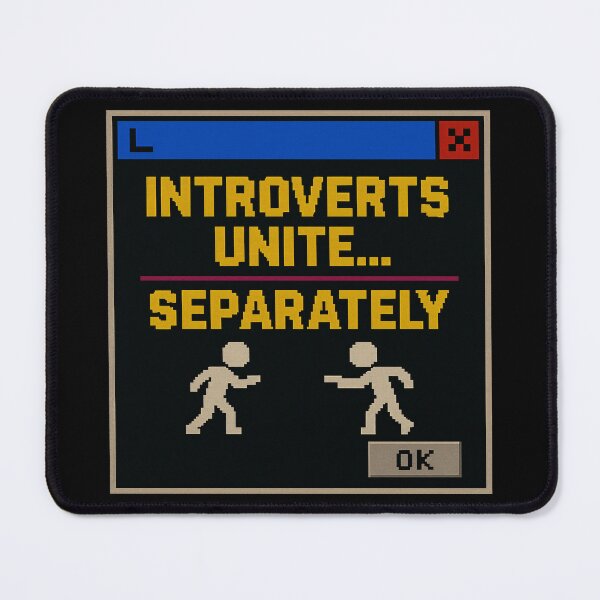 Item preview, Together Separately – Introverts Unite Pixel Humor designed and sold by Mad Factory Designs.