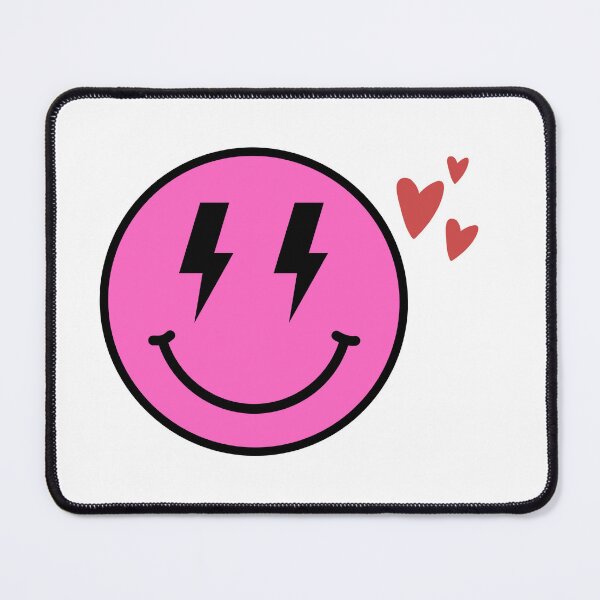 Item preview, Pink lightning bolt eye smiley face with hearts designed and sold by ediejones12.