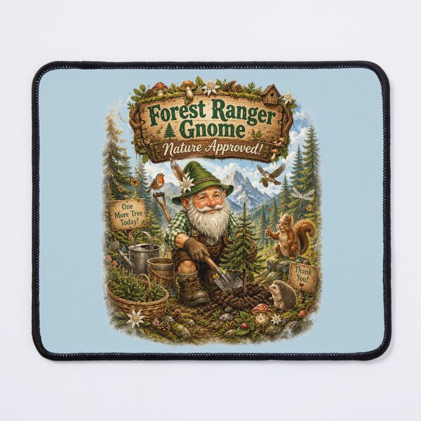 Item preview, Forest Ranger Gnome – Nature Approved Vintage Forest Design designed and sold by Alpine-Ink.