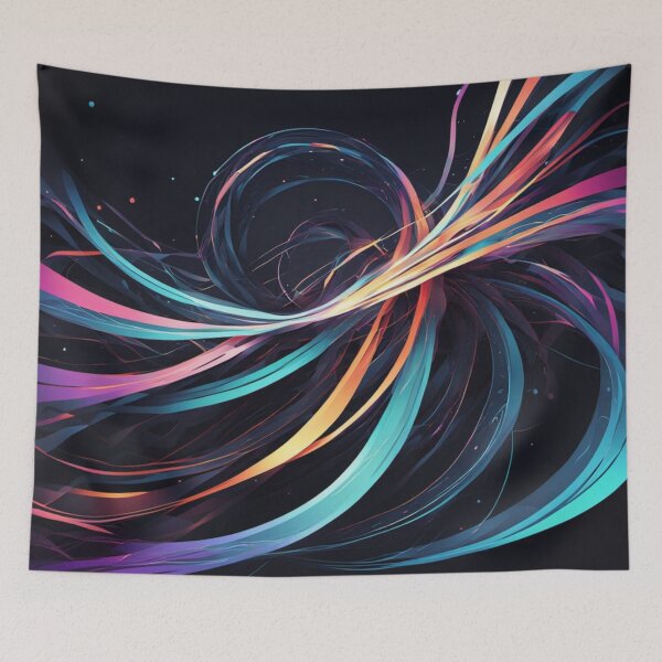Item preview, Abstract Neon Flow Swirling Colorful Ribbon Art designed and sold by Harmonic_Layers.