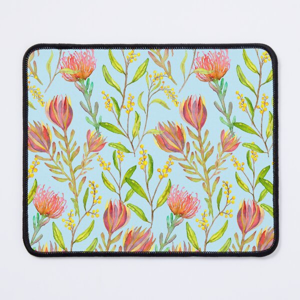 Item preview, Protea Watercolour Floral/Exotic Vibrant Botanical on Blue designed and sold by Moritza Jarman Design.
