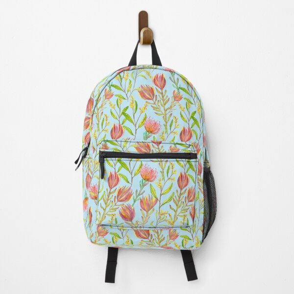 Item preview, Protea Watercolour Floral/Exotic Vibrant Botanical on Blue designed and sold by Moritza Jarman Design.