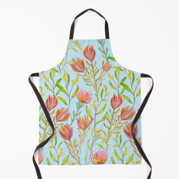 Item preview, Protea Watercolour Floral/Exotic Vibrant Botanical on Blue designed and sold by Moritza Jarman Design.