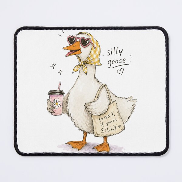 Item preview, Silly Goose Iced Coffee Aesthetic Cottagecore Duck Illustration designed and sold by poppet103.