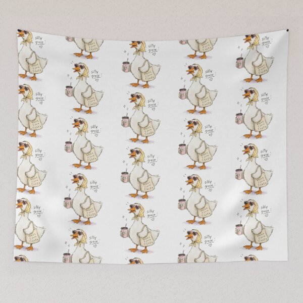 Item preview, Silly Goose Iced Coffee Aesthetic Cottagecore Duck Illustration designed and sold by poppet103.