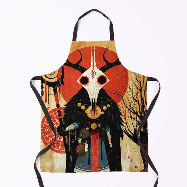 Item preview, The Old Rites: Antlered Bone-Mask Shaman Beneath a Red Sun designed and sold by The Wild Kingdom.