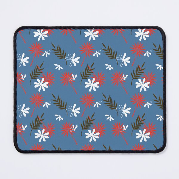 Item preview, Coral Starburst Floral Pattern with Daisies and Fern Leaves Seamless Design designed and sold by 555Design.