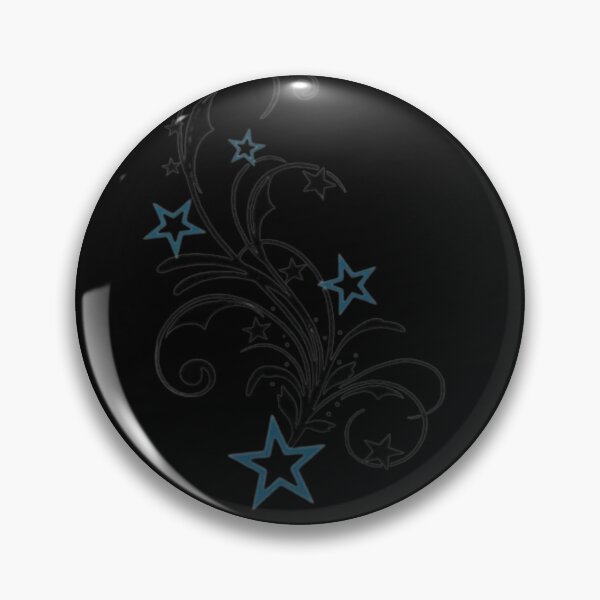 Item preview, y2k black and blue vector flourish with stars designed and sold by BrontesWhimsyStore.